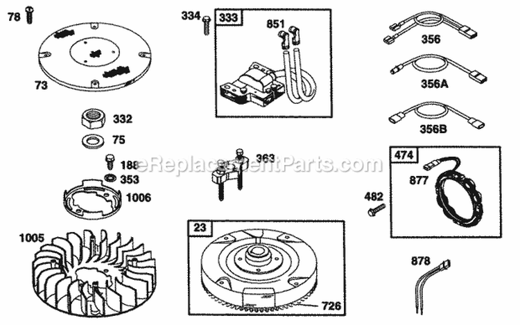 FlywheelScreenFanElect Diagram and Parts List for 40A777-1221-01  Briggs and Stratton Engine